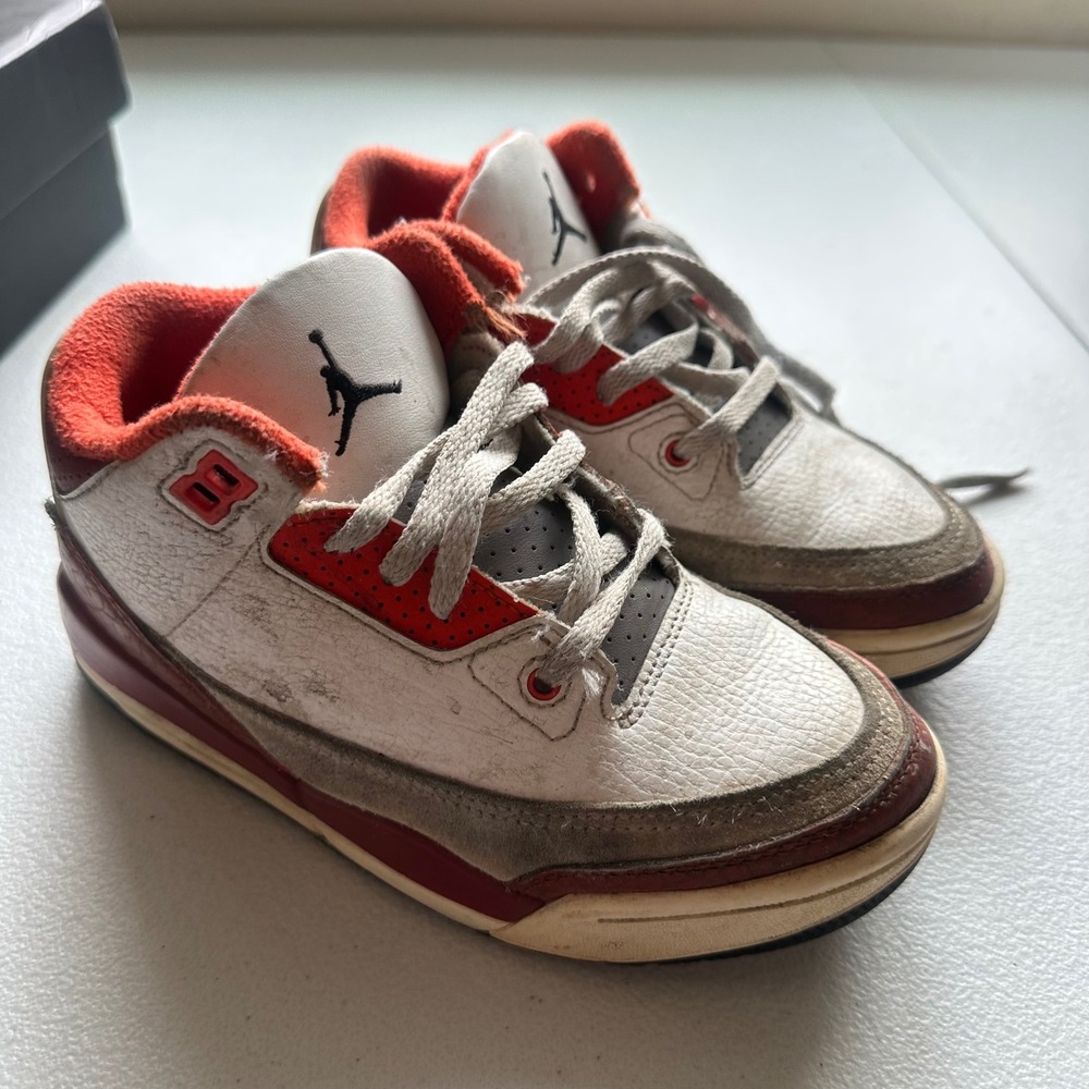 Kids Jordan 3 Retro White Red SE Size‎ 13C DV7027 108 Toddler Sneakers